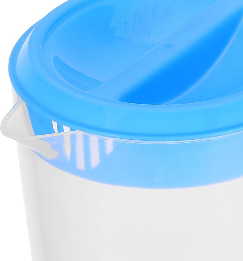 Reusable Plastic Water Jug with Blue Lid 1l Cold Drink Pitcher Beverage and Juice Pitcher for Refrigerator Use - Image 3