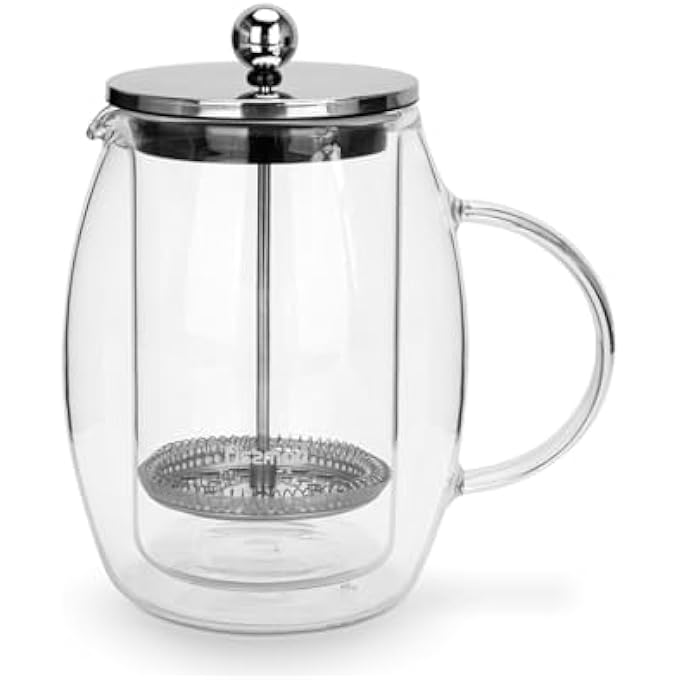 فيسمان ماكينة تحضير القهوة الفرنسية المصنوعة من زجاج البورسليكات لمحبي الشاي، فلتر من الفولاذ المقاوم للصدأ، إطلاق متين ومقاوم للحرارة، رائحة مثالية للاستمتاع باليوم، 600 مل، الطراز 5 - Image 4