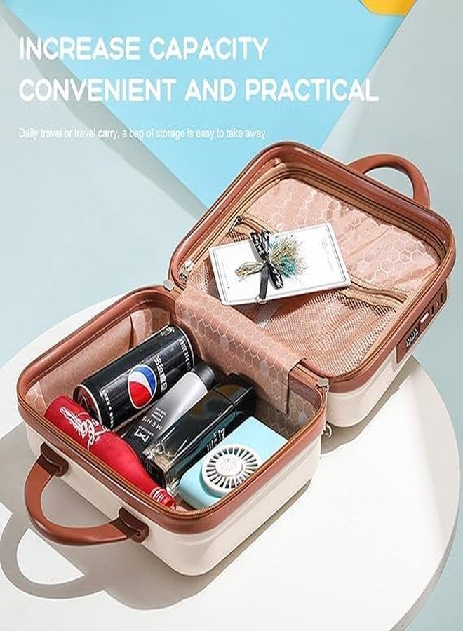 Maraxis Vanity Case for Women - Hard Shell Cosmetic Travel Bag | Portable Makeup Box | Small Suitcase Style Organizer for Travel, Waterproof & Lightweight-Beige-Pack of 1 - Image 4