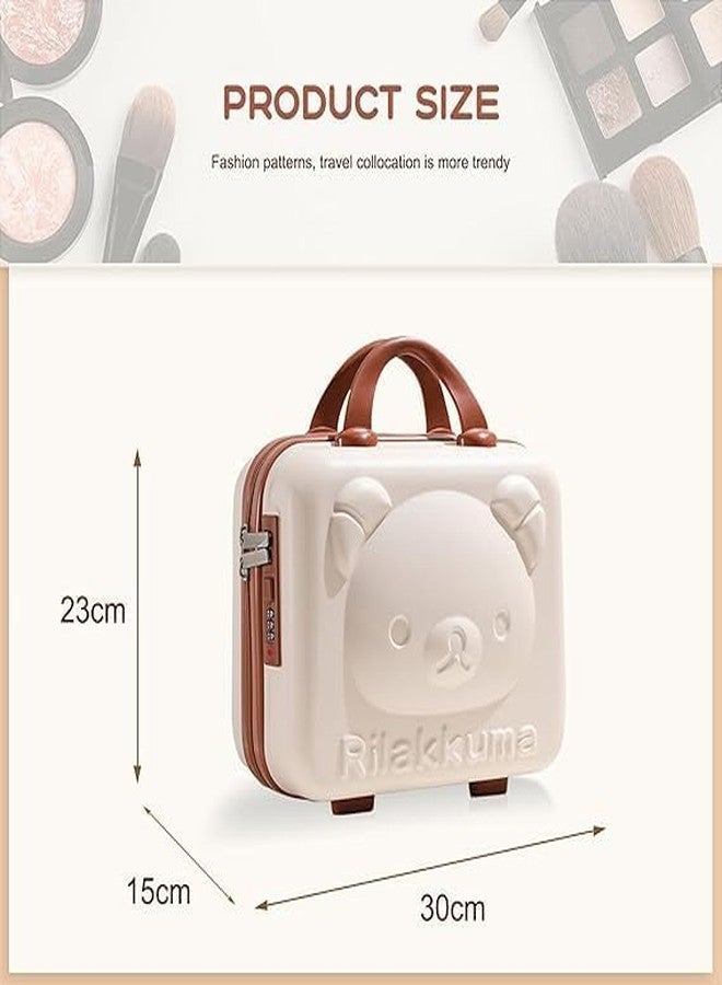 Maraxis Vanity Case for Women - Hard Shell Cosmetic Travel Bag | Portable Makeup Box | Small Suitcase Style Organizer for Travel, Waterproof & Lightweight-Beige-Pack of 1 - Image 3