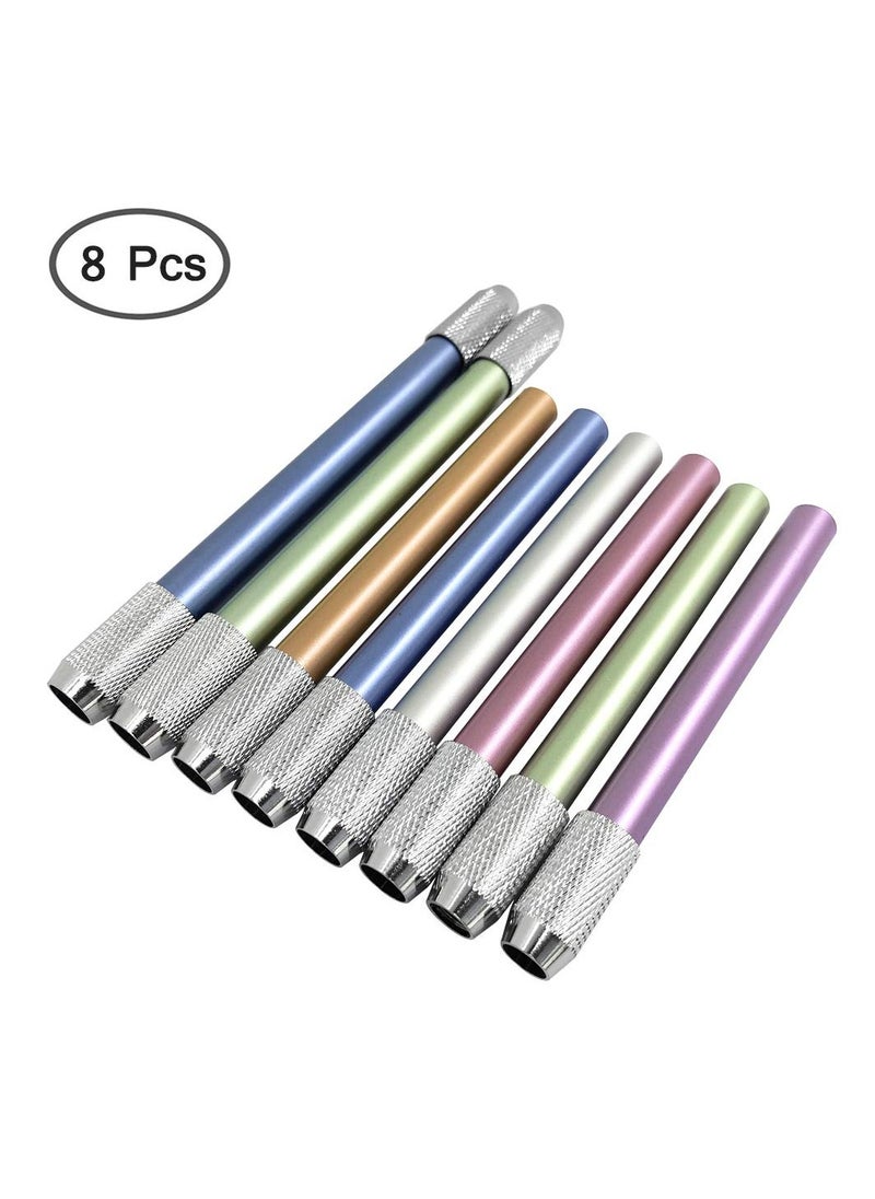 SYOSI 8 PCS Pencil Extenders, One Head & Dual Head Metal Handle Pen Holder Lengthener, Pencil Lengthener, School Office Supplies Art Writing Tool, Pencil Extender Holder  - Image 2