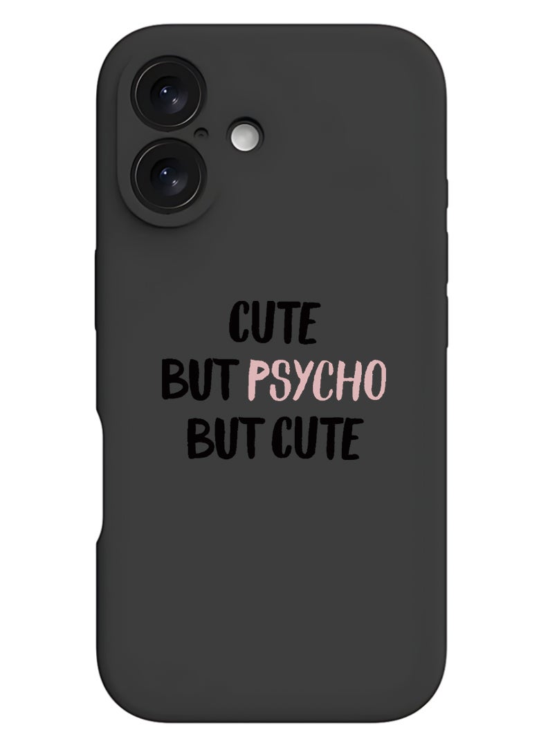 Theodor Protective Slim Fit Case Liquid Silicone Cover with Full Body Protection Anti-Scratch Shockproof Case For Apple iPhone 17 (Black) cute psycho - Image 1