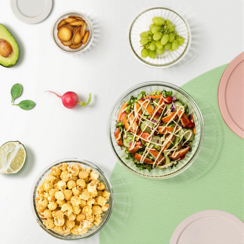Freshmage Glass Mixing Bowls with Lids Sets, 4 Packs Glass Bowls with Lids for Kitchen Baking, Meal Prepping and Salad, Bpa Free and Dishwasher Safe Serving Bowls, 0.2/0.5/1.1/2.1 - Image 4