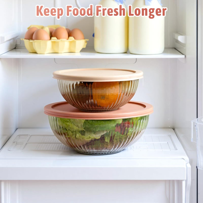 Freshmage Glass Mixing Bowls with Lids Sets, 4 Packs Glass Bowls with Lids for Kitchen Baking, Meal Prepping and Salad, Bpa Free and Dishwasher Safe Serving Bowls, 0.2/0.5/1.1/2.1 - Image 5