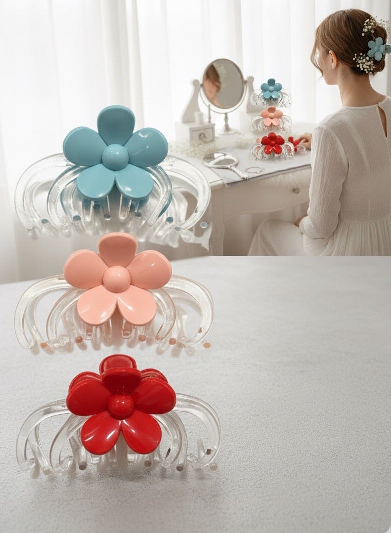 Set of 3 Hair Clip & Claw Pieces – 12 Trendy Colors to Suit All Your Needs - Image 1