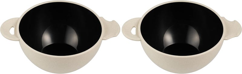 Ozeri Earth Ramen Bowl 6Piece Set Made from PlantDerived and Other Natural Materials Beige with Black - Image 5