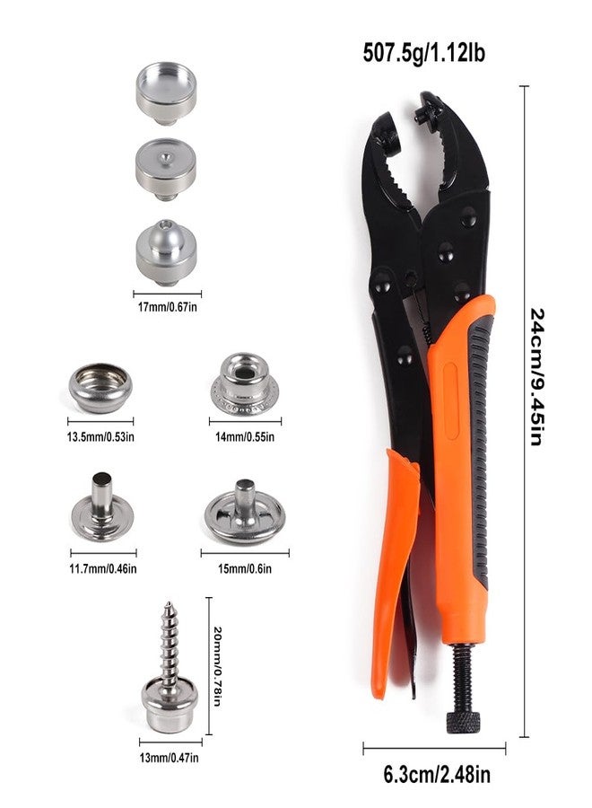 HEY FOLY Heavy Duty Snap Fastener Tool Adjustable Snap Setter Tool Includes 40 Sets 15mm Snaps for Boat Cover, Replacing Metal Snaps, Repairing Boat Covers, Canvas, Sewing - Image 5