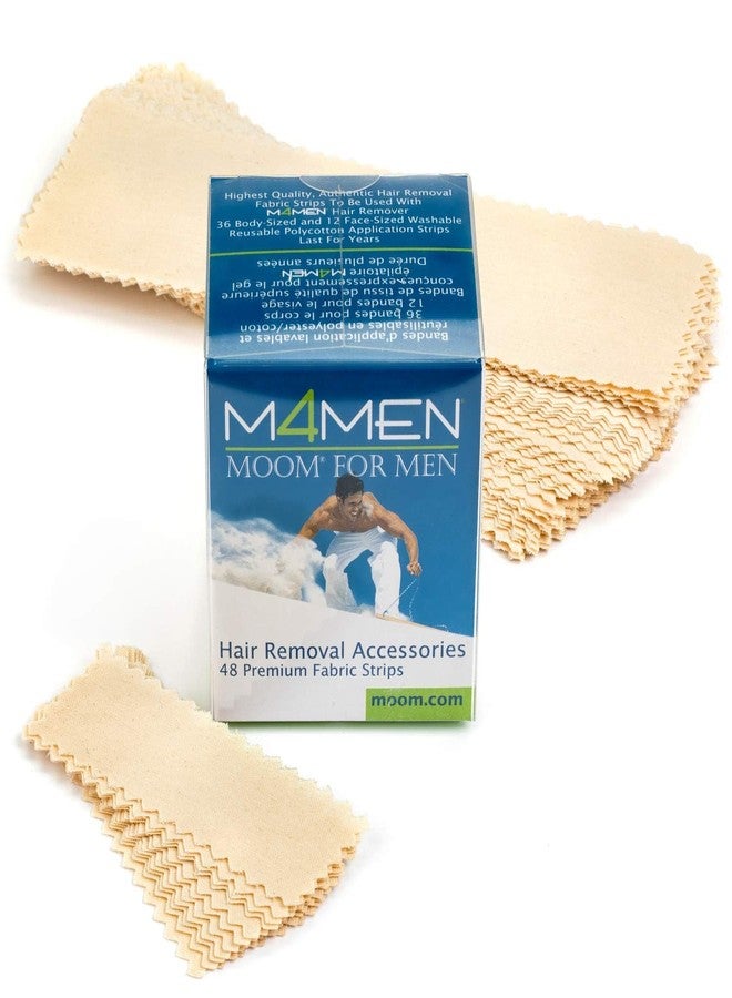MOOM Wax Strips for Hair Removal - 48 Polycotton Reusable & Washable Wax Strips 36 for Body, Chest, Legs & 12 for Face & Eyebrows - Body & Facial Wax Strips for Men, Compatible with Sugar Wax - Image 2