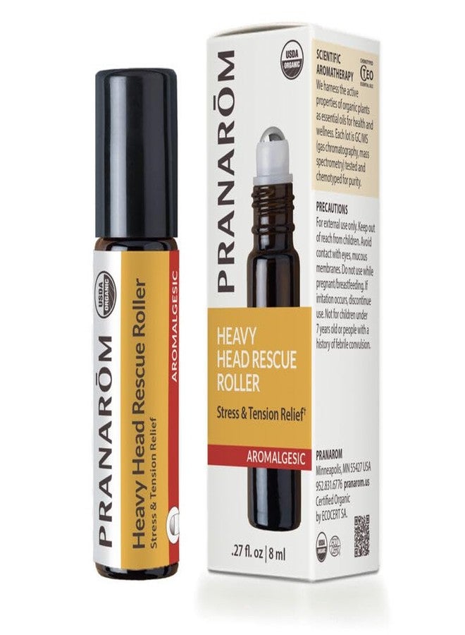 Pranarom - Heavy Head Rescue Roller 8ml - Aromatherapy with Essential Oils - Organic Blend for Tension - Warming & Cooling Effects - Easy Roll-On Application - Image 1