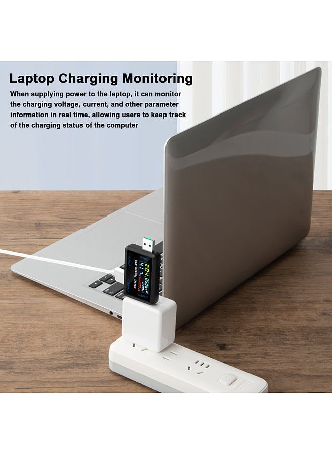 Multi-function USB Voltage Current Test Meter Digital IPS Display Capacity Tester Power Tester Digital Voltmeter Electrical Appliances Detection Device