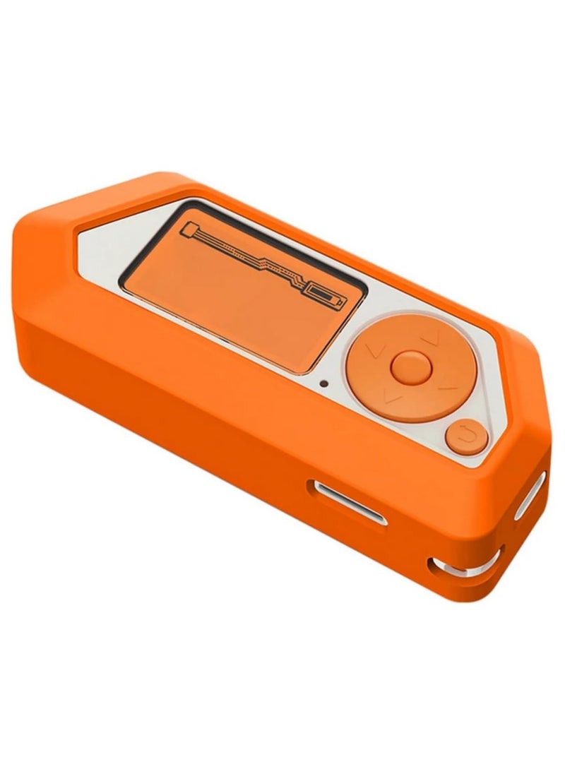 Generic Silicone Case For Flipper Zero Game Console Protective Cover Anti-slip Case For Flipper Zero Body Shell Housing Game Accessories Outdoor Hard Handbag (Orange)  - Image 1
