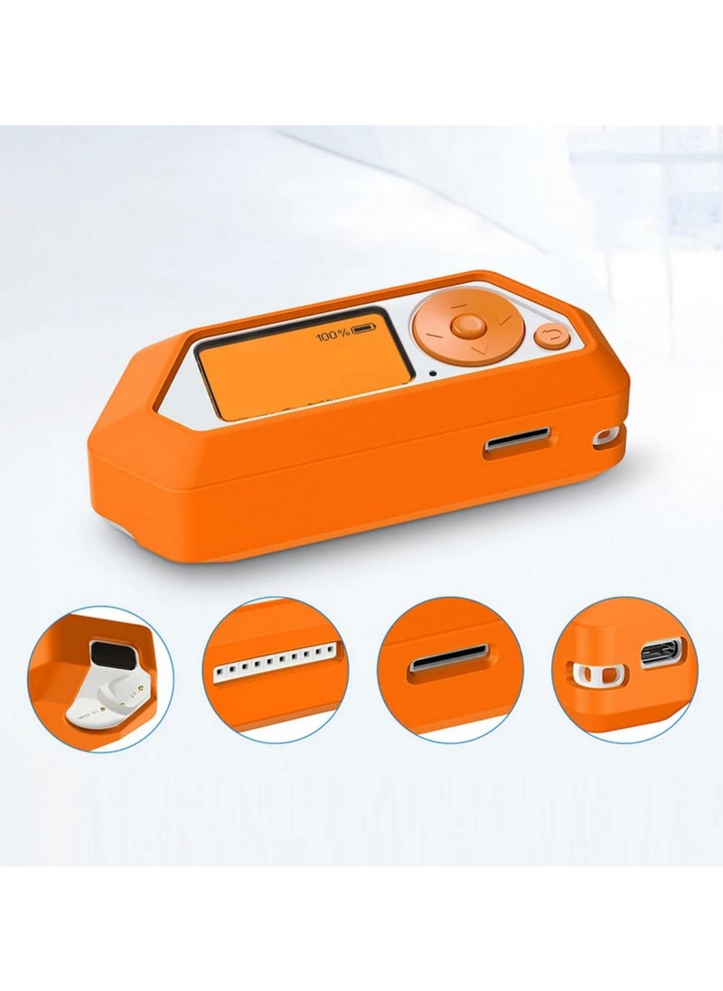 Generic Silicone Case For Flipper Zero Game Console Protective Cover Anti-slip Case For Flipper Zero Body Shell Housing Game Accessories Outdoor Hard Handbag (Orange)  - Image 4