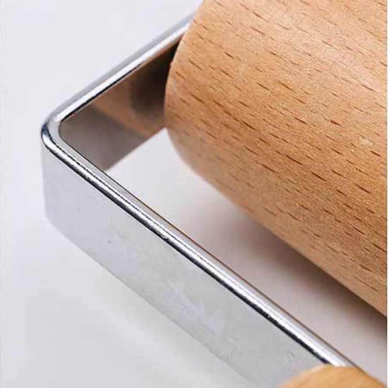 FANBODTA Stainless Steel & Beechwood Rolling Pin with Adjustable Thickness - Ergonomic Dumpling/Pasta Makerã€Pizza, Kitchen Tool for Home Chefs, Dishwasher Safe & Rustproof Design (T) - Image 5