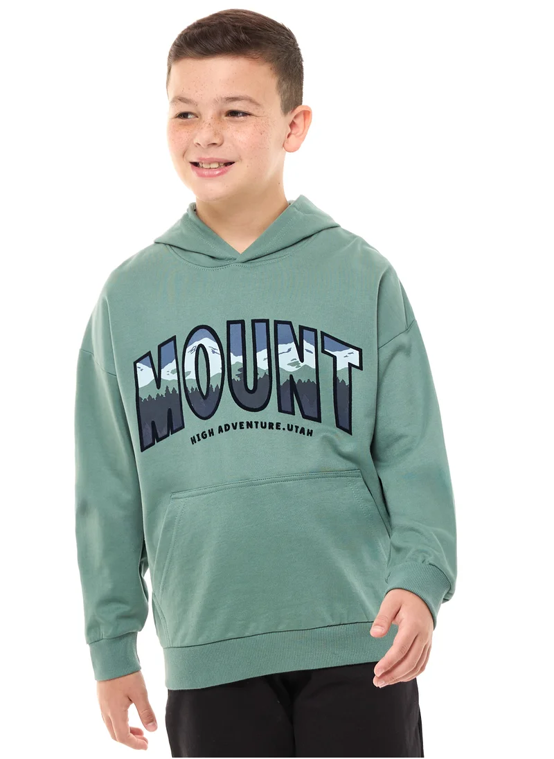 فكتور اند جين Boys' Hoodie  (8-14yrs) Green