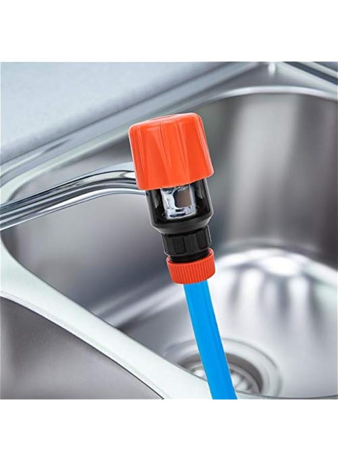 Universal Faucet to Garden Hose Connector Kitchen Faucet Adapter, Kitchen Faucet Adapter Watering Irrigation Tool Universal Tap Garden Hose Pipe Connector (Orange)  - Image 2