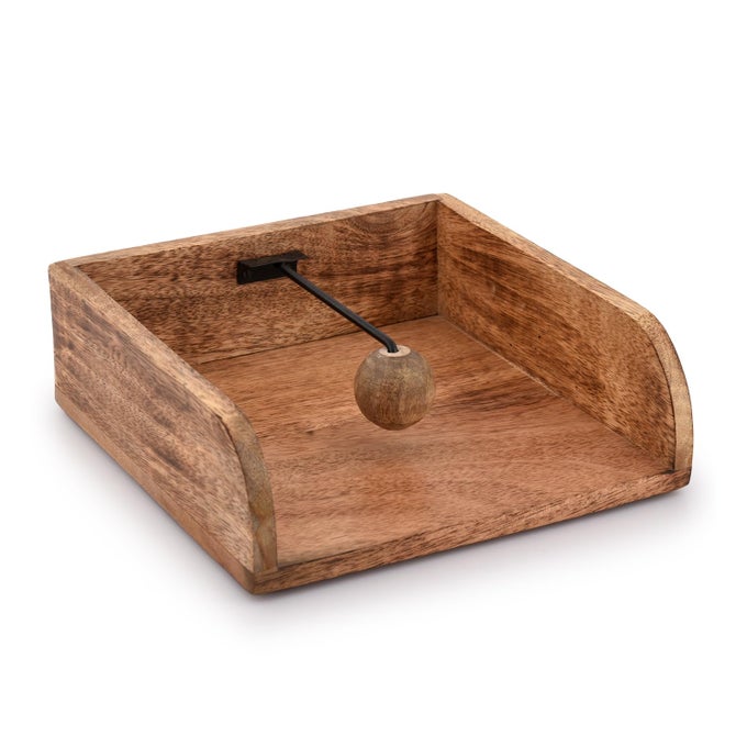RUSTIC FARMHOUSE WOOD NAPKIN HOLDER NAPKIN HOLDER FOR KITCHEN TABLES COUNTER TOPS INDOOR AND OUTDOOR PICNIC RESTAURANTS CAFE VINTAGE HOME DECOR 8 X 8 X 28