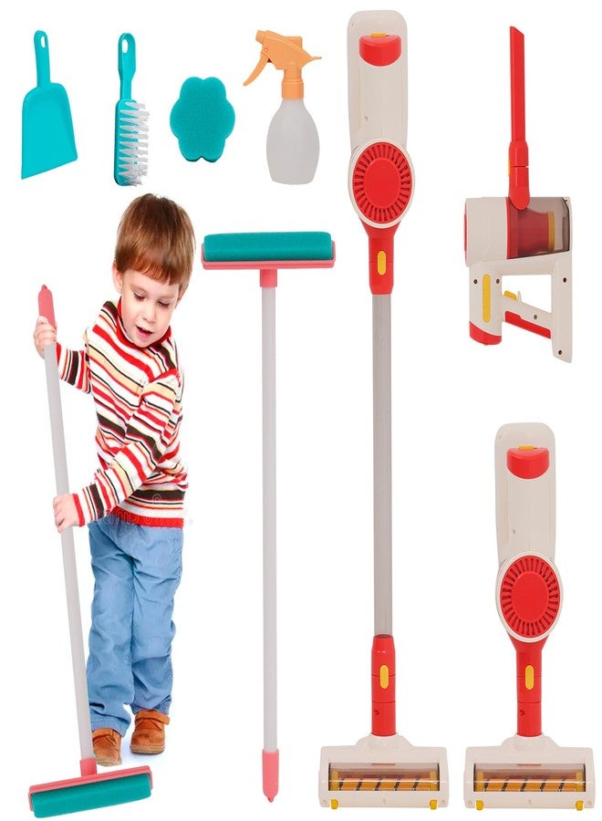 Jomifin Vacuum Cleaner Toy for Toddler with Real Suction Function, Realistic Role-Play Cordless Vacuum Toy with Music, Kids Interactive Toy Cleaning Tool Set for Boys Girls - Image 1