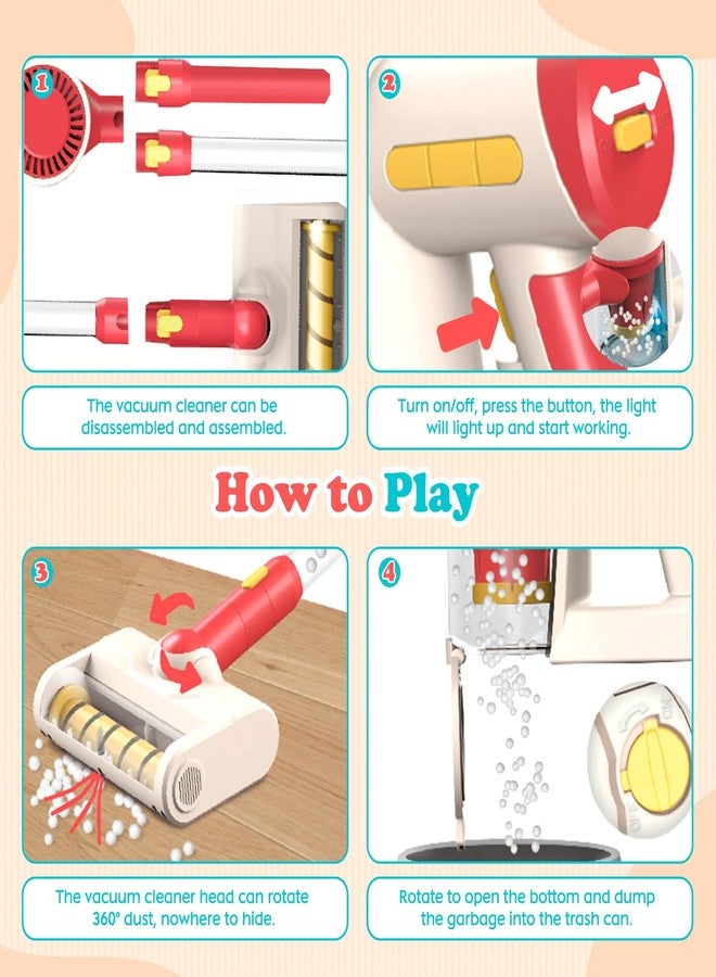Jomifin Vacuum Cleaner Toy for Toddler with Real Suction Function, Realistic Role-Play Cordless Vacuum Toy with Music, Kids Interactive Toy Cleaning Tool Set for Boys Girls - Image 5