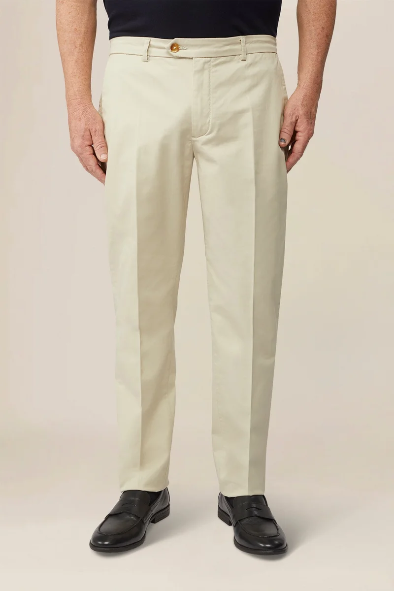 Doppelganger Beige Men's classic regular fit chino trousers - Beige for Men | Best Price UAE