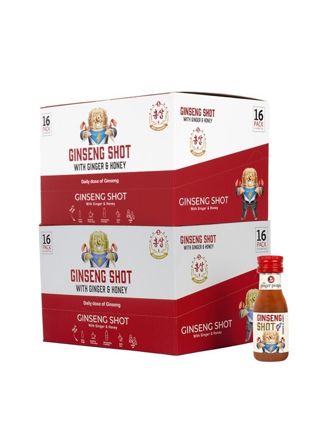 Al Malaky Royal Ginseng Shot Korian Ginseng Beverage | Natural Ginseng With Ginger Honey Lemon Juice 30ml Pack of 32 - Image 1