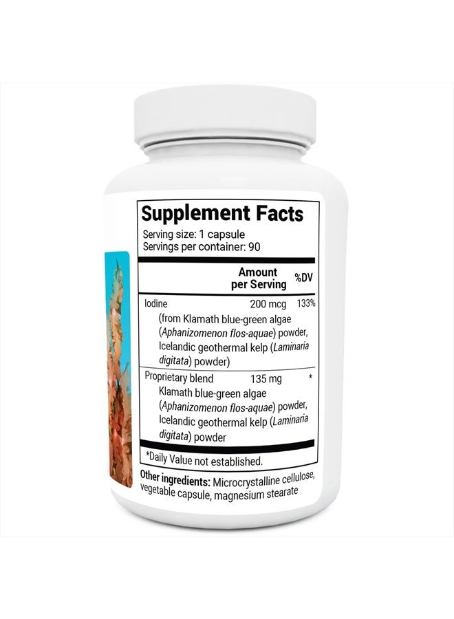 Dr. Bergs Nutritionals Dr. Berg Sea Kelp Enhanced - Thyroid Support Natural Antioxidants & Iodine Supplement w/Organic Sea Kelp & Blue-Green Algae - Immune System & Metabolism Support - Now Without Red Algae - 90 Capsules - Image 2