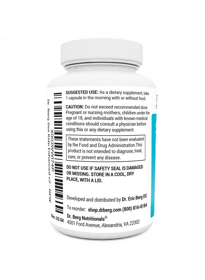 Dr. Bergs Nutritionals Dr. Berg Sea Kelp Enhanced - Thyroid Support Natural Antioxidants & Iodine Supplement w/Organic Sea Kelp & Blue-Green Algae - Immune System & Metabolism Support - Now Without Red Algae - 90 Capsules - Image 3