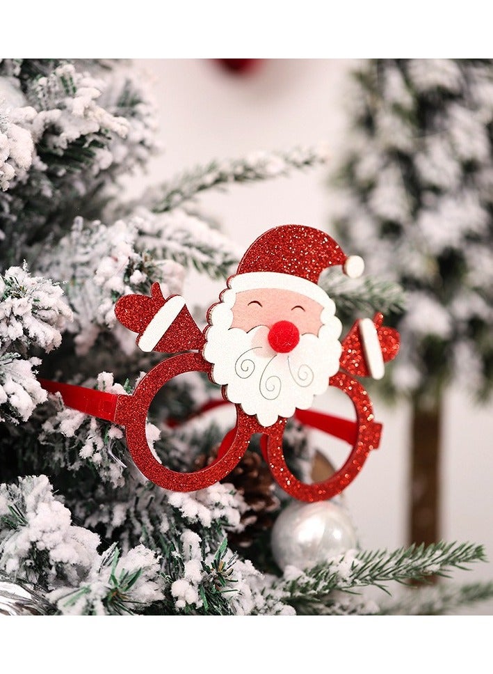 New Christmas Creative Decoration Cute Santa Claus Snowman Glasses Kindergarten Shopping Mall Party Dress up  - Image 1