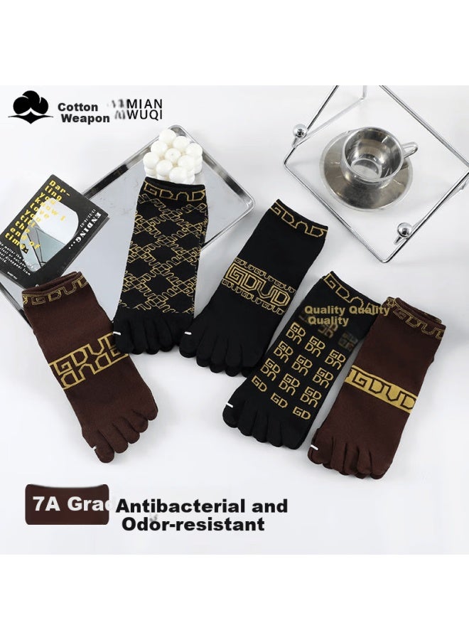 Cotton Men's Pure Cotton Short Five-toe Socks Antibacterial Odor-resistant Toe Socks