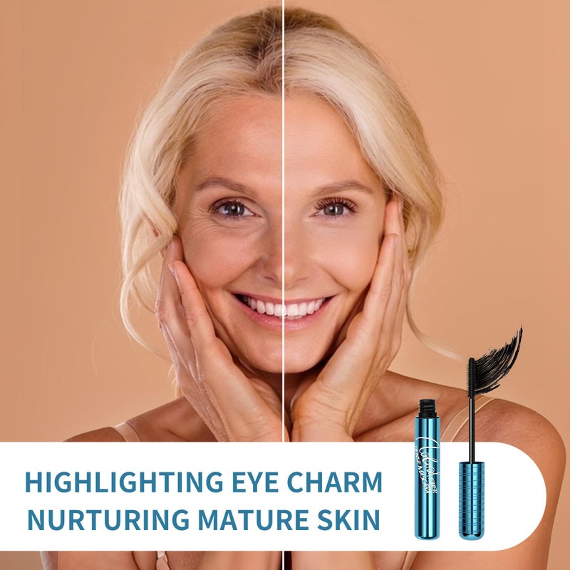 BANGFENG Mascara for Older Women 60 Plus - Volumizing Waterproof Hypoallergenic Black Mascara for Thinning Lashes & Sensitive Eyes, Smudge-Proof Formula (1 Pack) - Image 2