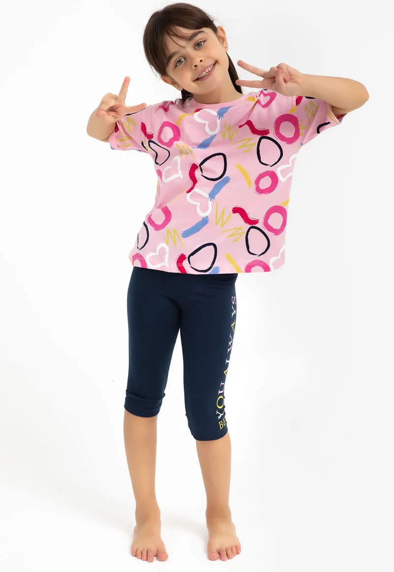 روليبولي Be You Always Pink Girl's Capri Tights Set
