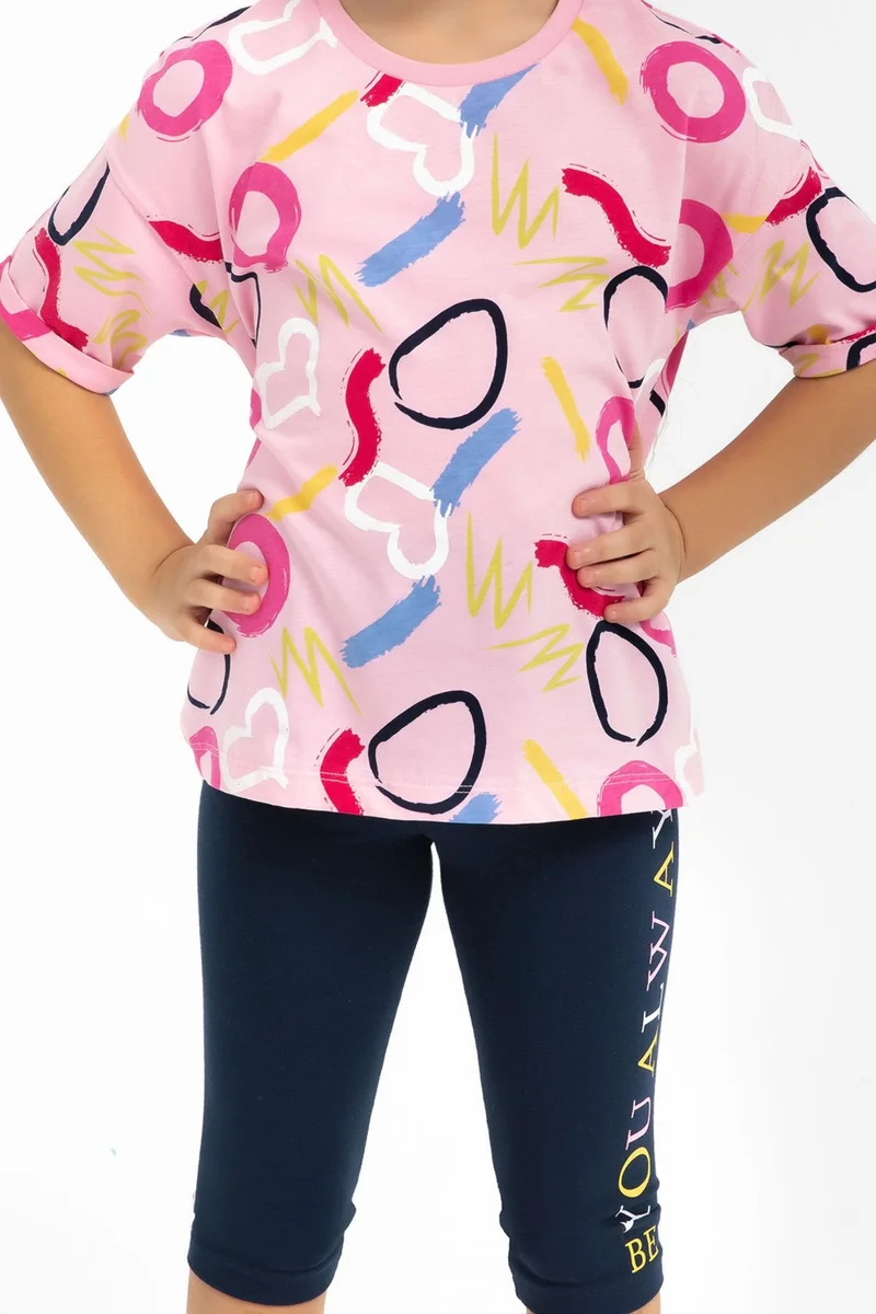 روليبولي Be You Always Pink Girl's Capri Tights Set