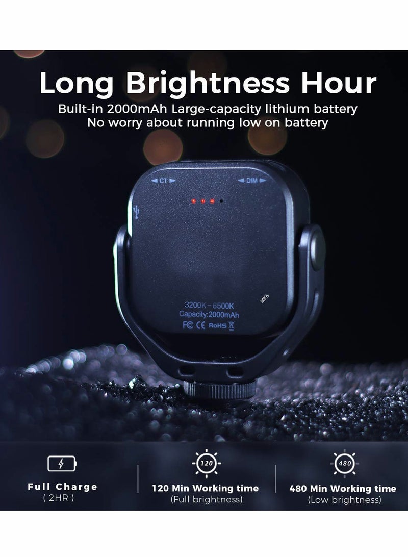 SYOSI إضاءة كاميرا LED، لوحة إضاءة LED ثنائية اللون مع حامل على شكل حرف U، إضاءة تصوير CRI95+، ضوء حذاء بارد ناعم صغير قابل لإعادة الشحن بقوة 2000 مللي أمبير في الساعة لكاميرات DSLR وكاميرات Sony وCanon وGoPro - Image 3