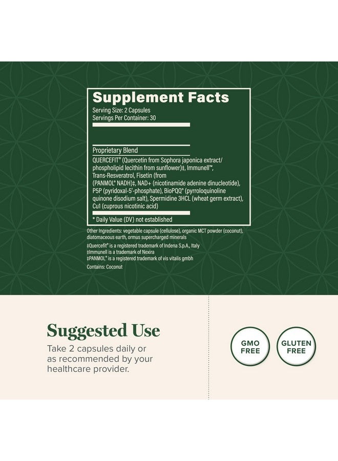 جلوبال هيلنغ سنتر مكمل Global Healing Ultimate Cellular Health -NAD للنساء والرجال، إصلاح الخلايا، يحتوي على ريسفيراترول لمكافحة الشيخوخة، يدعم NAD Plus، بديل لنيكوتيناميد ريبوسيد - 60 كبسولة - Image 2