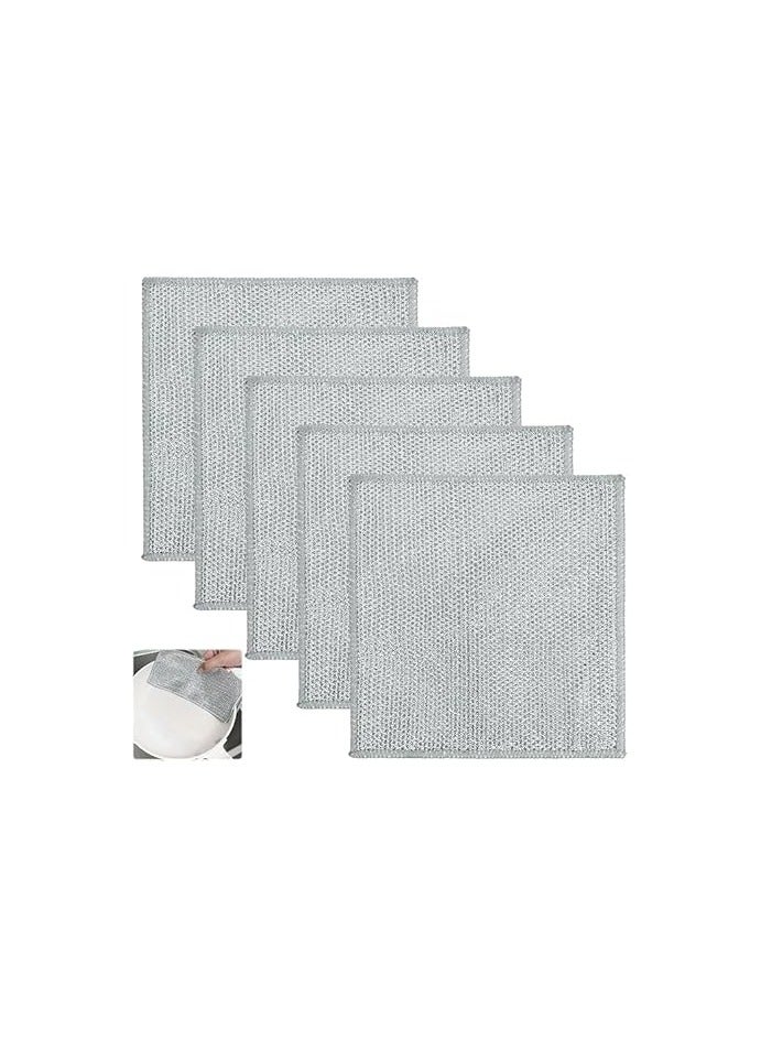 Multi-Purpose Metal Scrubbing Pads for Dishwashing – Set of 5 - Image 1