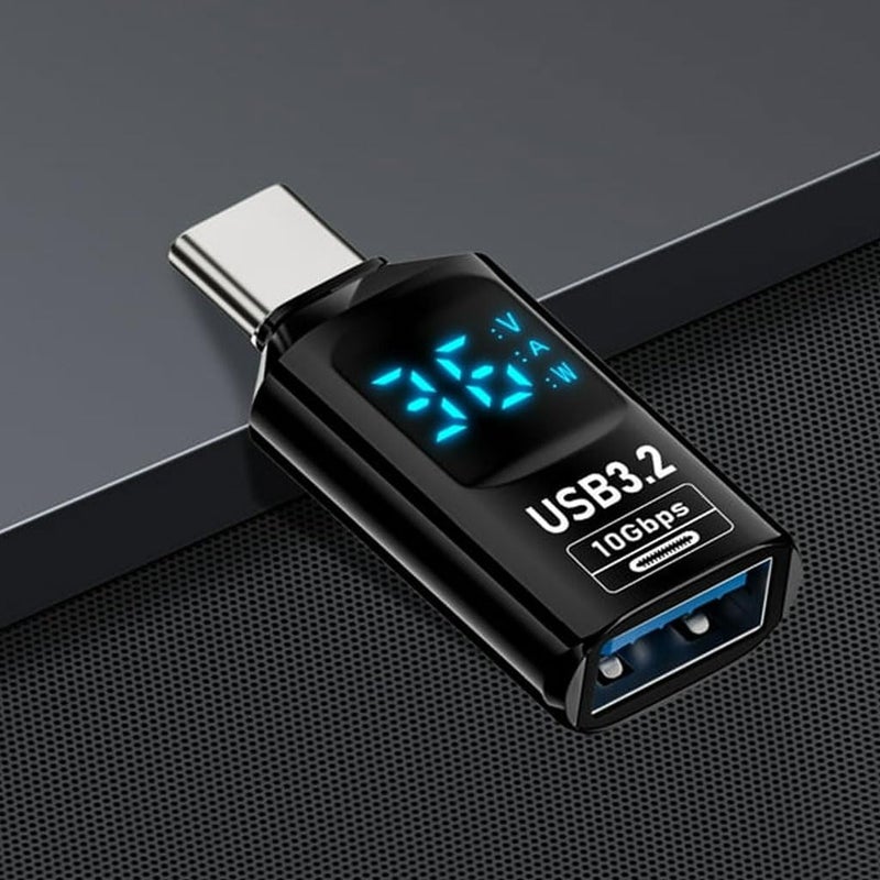 TECPHILE 100W USB C Male to USB OTG Adapter Connector with LED Display, 10Gbps USB 3.2 Fast Charging Connecter, Male to Female Converter, for Galaxy S25/S24, iPhone 16 15, Pixel 8 7 & USB-C Devices - Image 4