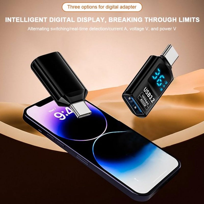 TECPHILE 100W USB C Male to USB OTG Adapter Connector with LED Display, 10Gbps USB 3.2 Fast Charging Connecter, Male to Female Converter, for Galaxy S25/S24, iPhone 16 15, Pixel 8 7 & USB-C Devices - Image 5
