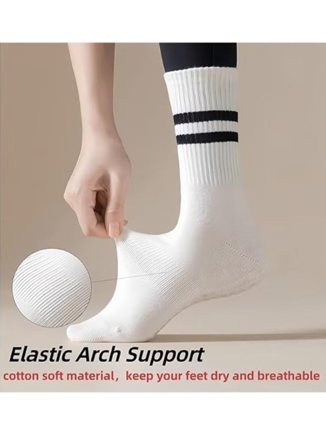 واي جيه ٣ أزواج من جوارب اليوغا للنساء، جوارب غير قابلة للانزلاق، جوارب بيلاتس لليoga، بيلاتس، باليه، رقص، تمارين، مستشفى - Image 4