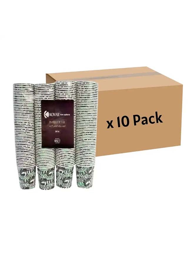 Kovar Disposable 7 oz Bulk Paper Cups 200pcs- 10 Pack