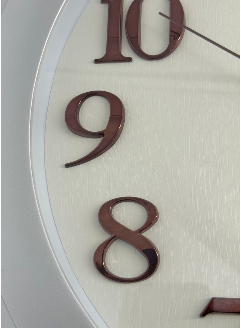 BAOLI Wall Clock Sweep Movement | Non-Ticking Quiet Movement, 3D Numbers | Silver Frame - Image 4