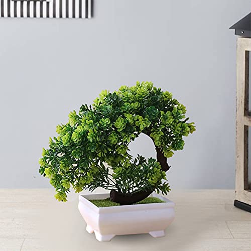 Xtore Small Stylish Decorative and Durable Beautiful Small Plastic Pots for Indoor Plants (White Planter Pot with Green Tree) - Image 5