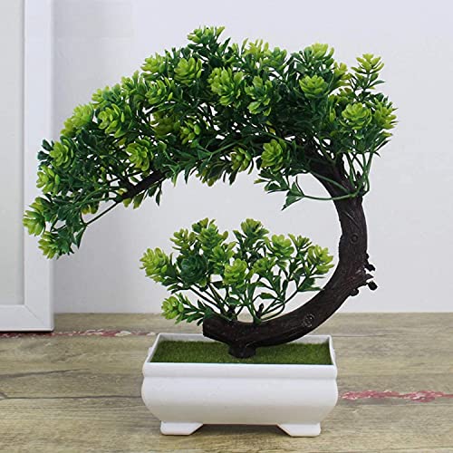 Xtore Small Stylish Decorative and Durable Beautiful Small Plastic Pots for Indoor Plants (White Planter Pot with Green Tree) - Image 2