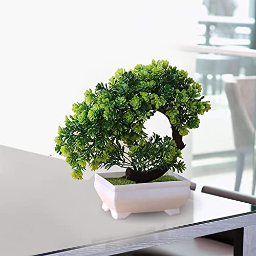 Xtore Small Stylish Decorative and Durable Beautiful Small Plastic Pots for Indoor Plants (White Planter Pot with Green Tree) - Image 4
