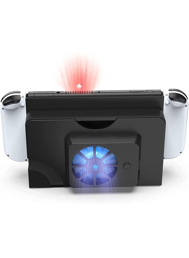 كاست ويف مروحة تبريد لجهاز Nintendo Switch OLED Dock مزودة بضوء أزرق لجهاز Nintendo Switch OLED ملحقات جهاز Nintendo Switch OLED (أسود) - Image 4