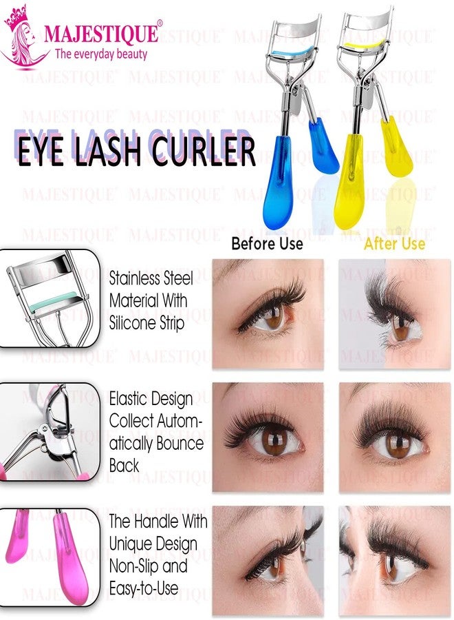Majestique Eyelash Curler with Tweezer, Premium Lash Curler for Perfect Lashes, Eye Lash Curler with Universal Eye Lashes Curlers, Eyelash Curler for Women (Pack of 2) - Image 4