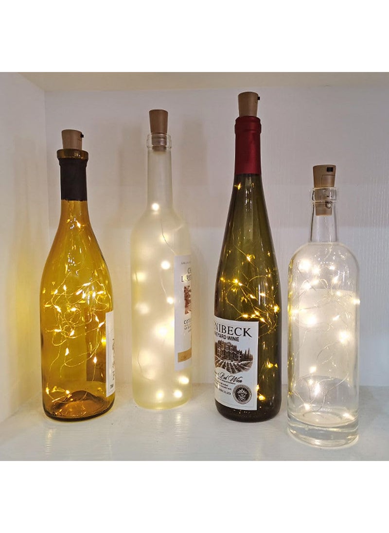 TechPride TechPride Wine Bottle Lights with Cork 20 LED Pack of 5 FairyString Lights Waterproof Battery Operated for Jar Party Wedding Christmas Festival Bar Decoration Warm White 5  - Image 4