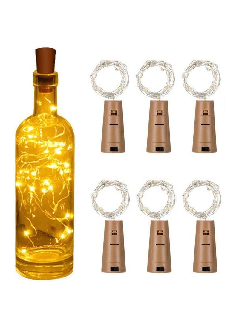 TechPride TechPride Wine Bottle Lights with Cork 20 LED Pack of 5 FairyString Lights Waterproof Battery Operated for Jar Party Wedding Christmas Festival Bar Decoration Warm White 5  - Image 1