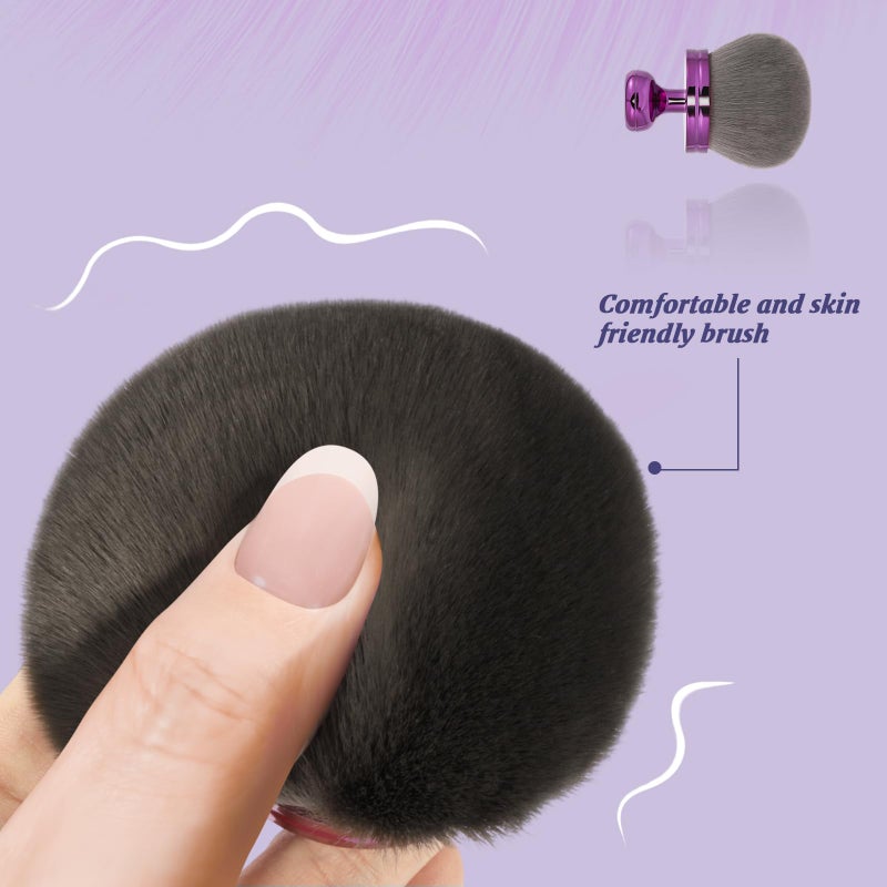 UNIMEIX 3 Inch Sunscreen Brush with Drawstring Bag for Face Kabuki Sunscreen Applicator Self Tanner Brush Body Makeup Coverage Perfector for Liquid Foundation Powder Cream (Violet) - Image 4