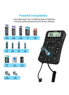 Dlyfull Battery Tester, LCD Display Universal Battery Checker for Ni-MH, Ni-CD, Li-ion, Alk & LiFe04 Batteries(AA AAA C D 9V 12V 18650 CR123A 2CR5 CR2032 Cells), 2X AAA Batteries Included - pzsku/Z890D9DD589BD8DBE0C3CZ/45/_/1740118450/3996a8a0-e6e7-46bc-adf6-0dfbf0d1da11