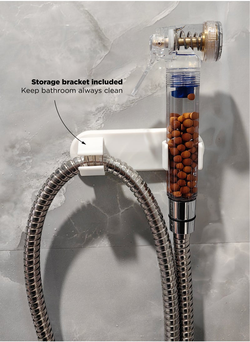 INNOV In Mecca Travel Shattaf/bidet kit . With 3 meter water Hose, Sprayer with filter. Polished brass water distributor. Shattaf bracket holder and Red carry bag  - Image 5