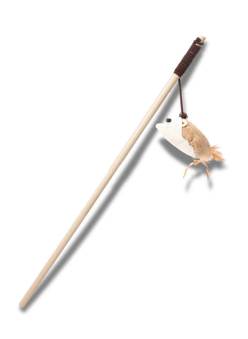 ڤسيل24 لعبة عصا تفاعلية لإثارة اهتمام القطط - تصميم قوي من الريش والجرس للاستمتاع واللياقة البدنية والترابط مع رفيقك القططي - Image 1